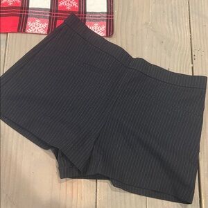 Zara Black Pinstripe High Waist Shorts